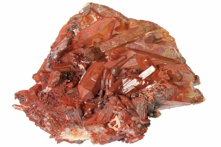 Natural, Red Quartz Crystal Cluster - Morocco #134080